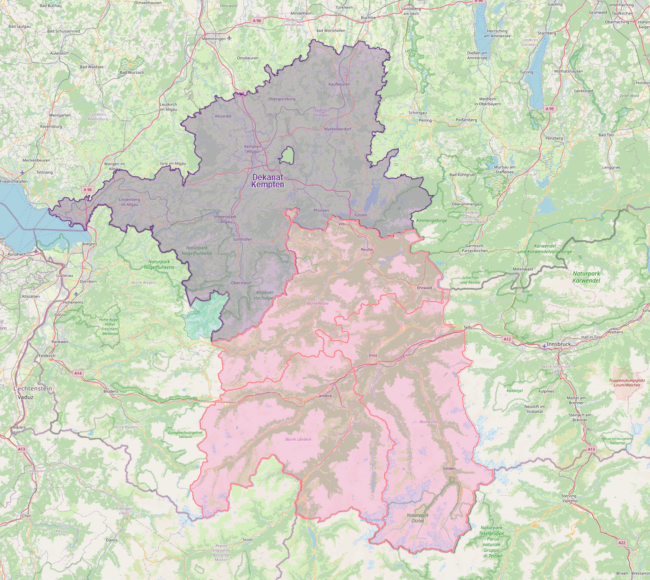 Dekanat Kempten mit den Gemeinden Kleinwalsertal und Reutte (Tirol)